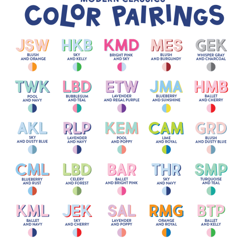 Color Pairings Modern Classic Monogram