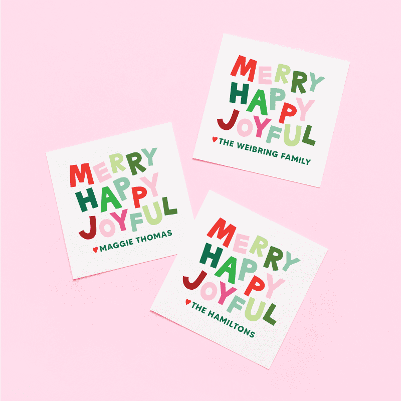 MerryHappyJoyfulHoliday2024PersonalizedStickerMockup